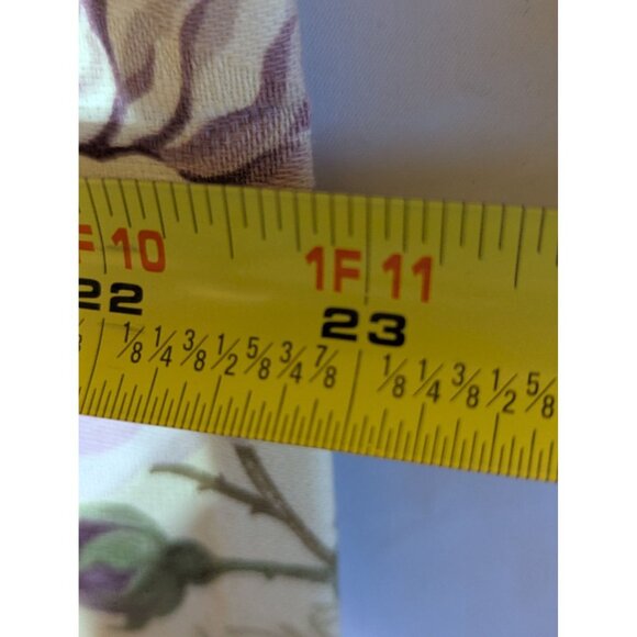 Waverly Floral Valance Curtain With Purple Roses & Striped Border 52" X 23" Cott - Picture 4 of 6